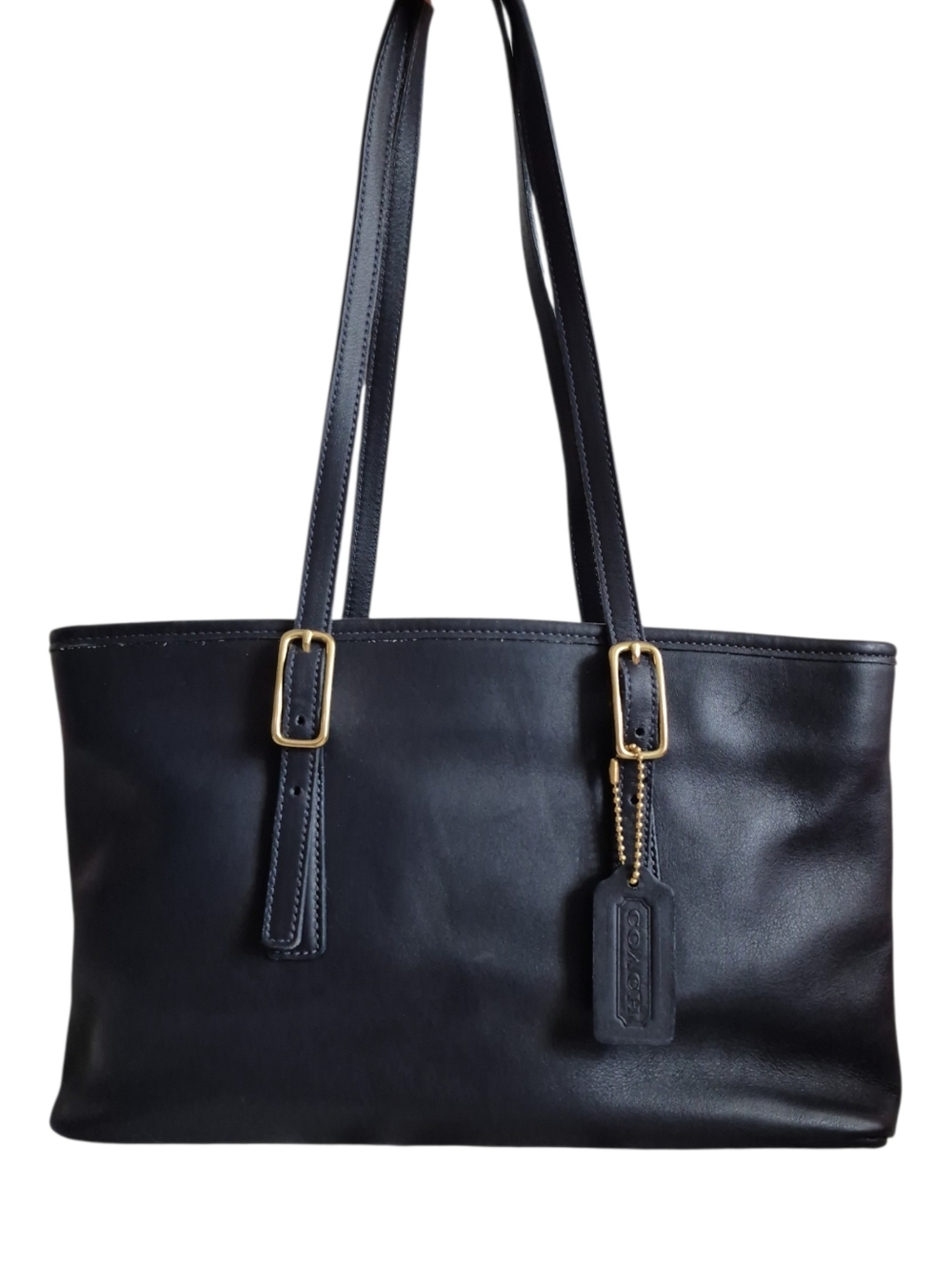 Classic Vintage Coach Navy Leather USA Tote Bag